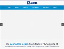 Tablet Screenshot of alpharadiators.com